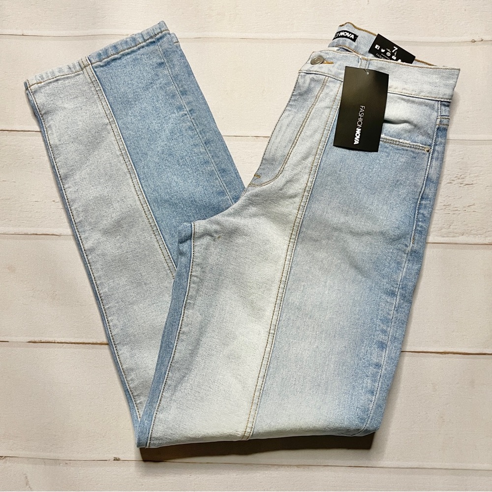 NWT - Fashion Nova - Women’s Two Toned Mom Jeans * - Picture 3 of 11